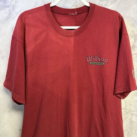 Vintage Wilson Pro 5000 T Shirt Mens XL 24x29 Red Short Sleeve Y2k Sportswear - Picture 1 of 11